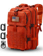 Hannibal Tactical MOLLE Assault Backpack, Tactical Backpack Military Army Camping Rucksack, 3-Day Pack Trip w/USA Flag Patch, D-Rings, Orange - color: Orange