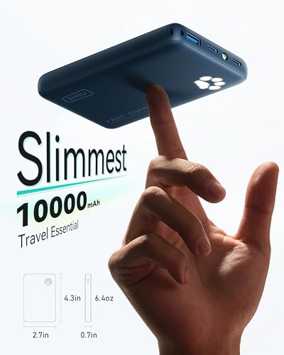 INIU 45W Fast Charging Portable Charger, 40% Smaller 10000mAh with Detachable Cable, Flight-Safe Travel Power Bank, USB C External Phone Battery Pack for Business, School, Dorm, College Student, Blue - color: Blue