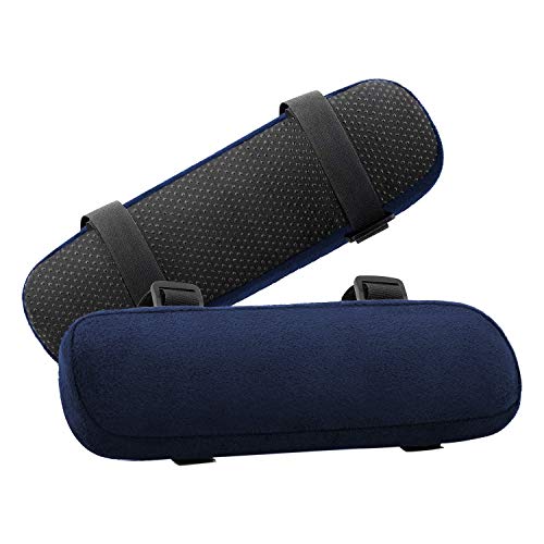 MOSISO Chair Armrest Pads (2 Pack), Memory Foam Home/Office Chair Arm Rest Covers Comfy Computer Gaming Elbow Cushion Removable Washable Elbow Support Forearm Pressure Relief, Purplish Blue - color: Purplish Blue