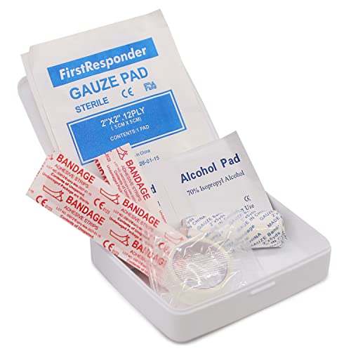 DMI First Aid Kit, Mini 20 Piece Kit, Small and Compact All Purpose Use for Minor Cuts and Scrapes, Durable Water Resistant Case, Convenient and Portable, White, 1 Count - size: 20 Piece