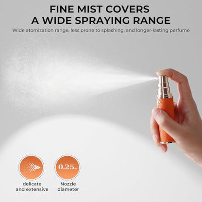 kuangre 10ml Atomizer Perfume Spray Bottle, Empty Cologne Dispenser, Portable Sprayer Travel Essentials for Many Scenes Gifts. - color: Starry Orange-10ml