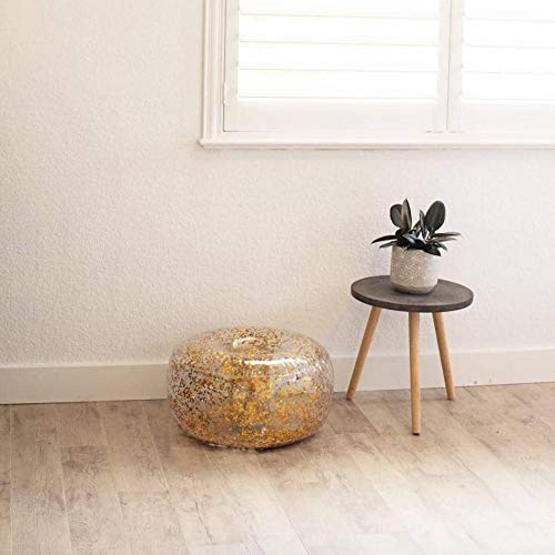 Air Candy Inflatable Ottoman BloChair Filled with Gold Glitter Perfect Inflatable Furniture for Kids and Adults. Can be Used Indoors or Outdoors.