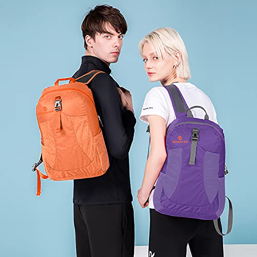 sinotron 22L Lightweight Packable Hiking Backpack, Small Hiking Backpack Day Pack for Women Men Travel Camping Vacation - color: Orange