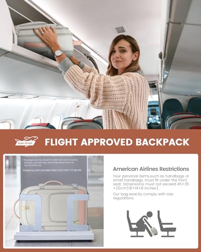 LOVEVOOK Travel Backpack For Women, 40L Carry On Backpack Flight Approved, TSA Personal Item Travel Bag Fits 17 Inch Laptop, Business Weekender Overnight Waterproof Daypack With 2 Cubes, Grey-Pink - color: Pink-grey, size: 40l-17.3 Inch-3pcs