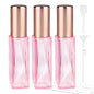 Perfume Travel Refillable Atomizer, 3 Pack 10ml Leak Proof Refillable Perfume Bottle for Air Travel, Purse and Business Trips, Glass Atomizer Sprayer for Cologne with Funnel & Pipette - color: Pink