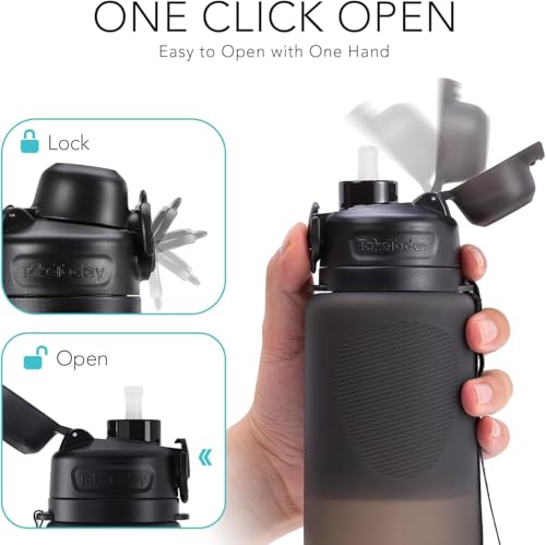 TakeToday Collapsible Water Bottles 32oz, Foldable Travel Bottle, TSA-Approved Leakproof Newly Silicone Water Bottle for Hiking, Travel, Outdoors, Blue - color: Blue