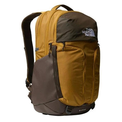 THE NORTH FACE Surge Commuter Laptop Backpack | Daypack With Water Repellent Finish, 16" Laptop Sleeve, Reflective Details - color: Timber Tan/Demitasse Brown, size: One Size
