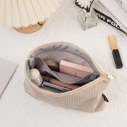 MAGEFY Makeup Bag Small Cosmetic Bag for Women - color: Beige