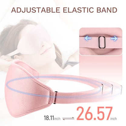 FlyCoco 99% Fully Block Out Light Eye Sleep Mask, 3D Deep Contoured Eyes Cover Zero Pressure, Long Lash Extension Eyes Mask with Adjustable Straps for Sleeping Travel Home Nap Rest Women Men (Pink) - color: Classic Pink