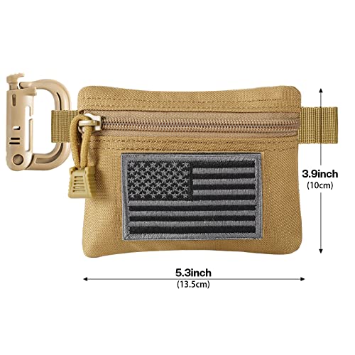 FRTKK 2 Pack Tactical Compact EDC Pouches Military Molle Utility Pouch Accessories Organizer Pouch Coin Purse Keychain Pocket Credit Card Holder Waist Pack - color: ACU 3