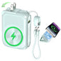 SEANCHEER P05 Portable Charger, Magnetic Power Bank, Small PowerBank, Battery Pack10000mAh Travel Essentials Fast Charging with Built in Cable, Foldable Wall Plug for iPhone,Samsung,Andriod (Green) - color: Green