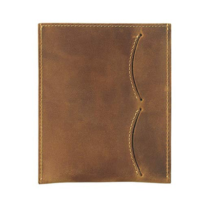 WANDERINGS Leather Passport Holder – Travel - Handmade Genuine Leather Wallet with Passport Pocket and Card Slots - RFID Blocking for Security Against Data Theft - style: Sleeve
