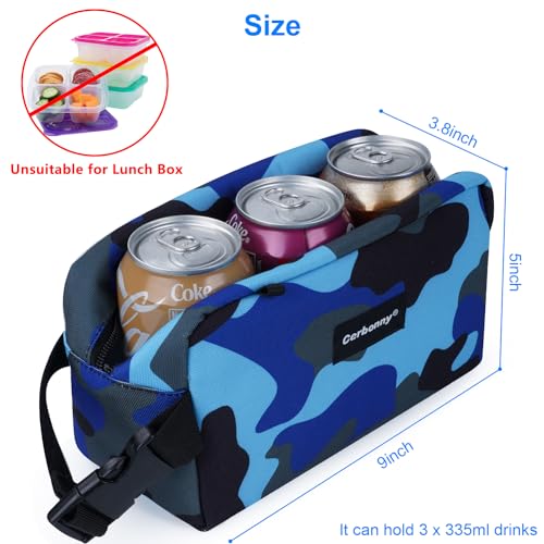 Cerbonny Small Insulated Cooler Bag, Freezable Lunch Bag for Work School Travel, 2.2L, Blue Camo - color: blue camo