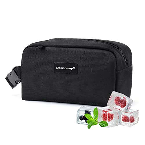 Cerbonny Small Lunch Bag, Freezable Lunch Bag, Small Cooler Bag, Insulated Mini Cooler Box with Ice Packs & Handle Buckle for Work Travel,Black - color: black-1