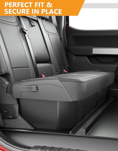 KINGGERI Under Seat Storage Boxes - Compatible with 2006-2025 Honda Ridgeline Crew Cab, Heavy Duty Upgraded Rear Under Back Seat Storage Truck Cargo Black Tool Box Organizer - size: Compatible with 2006-2025 Honda Ridgeline