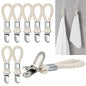 8 Pcs Kitchen Towel Clips, Metal Bath Towel Clips for Hooks, Hand Towels Hook with Loop Cotton for Home Kitchen Bathroom