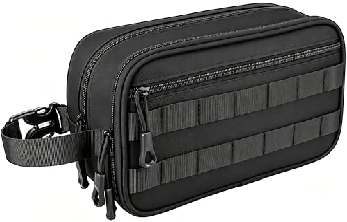 HILOMON Men's Toiletry Bag, Tactical Inspired Hygiene Shaving Bath Shower Grooming Toiletries Bag for Men Water-resistant Dop Kits for Travel