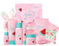 QUIYUM Watermelon Skin Care Kit for Teens Girls, 8 Daily Routine Beauty Skincare- Gift Set with Cleanser, Toner, Eye Cream, Moisturizer, Serum, 2 Facial Mask, Soap, Hydrate, Oil Control, Glow, Smooth - size: 7 Pieces