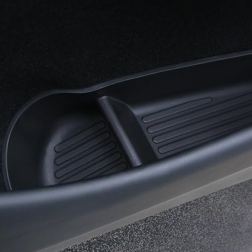 4PCS Car Door Organizer Tray for Tesla Model Y Juniper 2026 2025 Door Side Storage Box for Juniper Accessories Door Pocket Liners TPE Front & Rear Side Organizer Tray Protector Liner