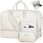 ITIEZY Weekender Overnight Bag for Women - Large Travel Duffel Bag with Shoe Compartment, Gym Duffel Bag Hospital Bag Carry On Tote Bags for Airplanes with Crossbody Bag Toiletry Bag 3Pcs Set - color: 9-White
