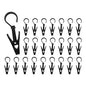 24PCS 4" Plastic Swivel Hooks with Clips, Strong Laundry Hangers, Rotating Clips for Clothes, Towels, Closet Organization, Home & Travel Use (Black) - color: Black