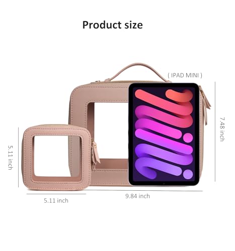 LETGO Clear Makeup Bags - TSA Approved Toiletry Bags with Zipper, Makeup Organizer for Carry-on Travel Essentials, Cosmetic Bags for Women & Men (Large Nude) - color: Nude, style: Large