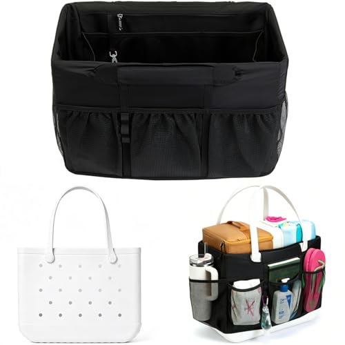 Nyton Organizer Bag Compatible with Original Large Bogg Bag Cover Divider Insert Beach Bag Liner for XL Bogg Bag Storage Separator Compartment with Mesh Pocket Sport Mom (Black, Original - Large) - color: Black, size: Original - Large