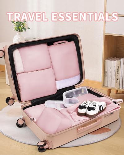 11-Piece Expandable Compression Packing Cubes, Travel Luggage Organizers Set for Suitcase, Lightweight Fabric Packing Bags for Travel Essentials Pink - color: Pink