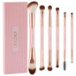 docolor Double Sided Makeup Brushes, 6Pcs Double Ended Eyeshadow Brush Set Professional Eye Makeup Brushes Set Foundation Eyeshadow Blending Eyebrow Travel Make Up Brushes Kits - color: Pink