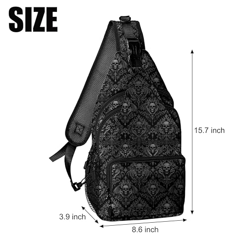 Black Skull Crossbody Bags for Women Men Trendy Sling Bag Backpack Casual Chest Bag Shoulder Strap - color: Color 4