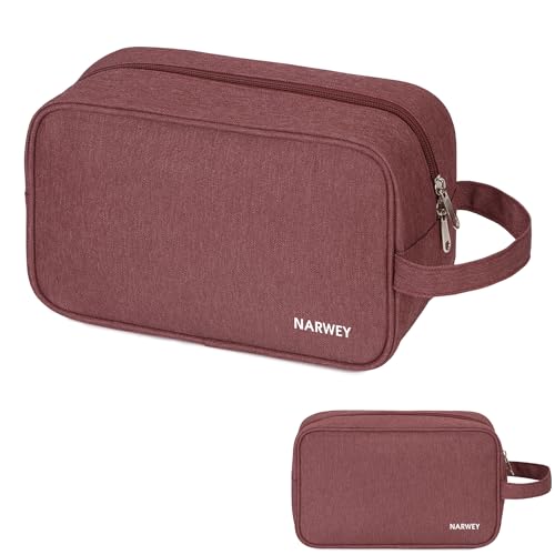 Narwey Travel Toiletry Bag for Women Traveling Dopp Kit Travel Bag for Toiletries Cosmetic Bag Makeup Bag Medicine Bag for Traveling (Jujube Red) - color: A-Jujube Red