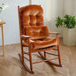 Rocking Chair Cushion Indoor Large Chair Pads Set with Ties Extra Lumbar Pillow Premium Dutch Velvet High Resilience Filler Non-Slip Bottom, Orange