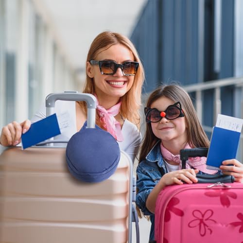 1 Pcs Travel Neck Pillow Bag Compact Travel Neck Carrying Case Bag for Airplane Train Journey Quick Release Clasp Attaches to Luggage Purse Backpack, Pillow Not Included(Blue) - color: Blue