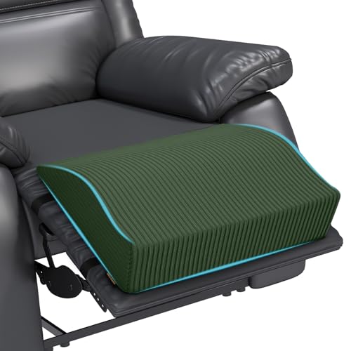 idee-home Recliner Leg Rest Cushion, Recliner Footrest Extender Pillow with Removable Corduroy Cover, Multi Purpose Ergonomic Foot Pillow Back & Lumbar Support Cushion for Bed Sofa Couch, Green - color: Green, size: 20 X 17 X 5 In