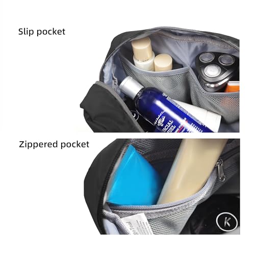 Travel Toiletry Bag 8L, Large Packing Cube with Waterproof TPU Wet/Dry Compartment - color: Black Stealth, size: 8L
