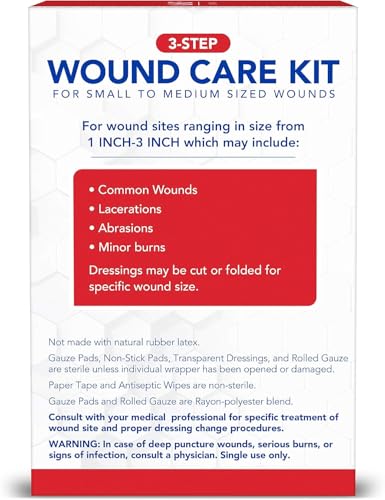 All Health Wound Care Kit & First Aid Supplies, 40 Piece | for Small to Medium Sized Wounds, Professional Use for Car, Home, Camping, Hiking and More