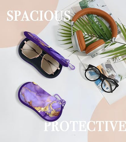Sunglasses Case Soft Glasses Cases for Women Pouch Eyeglass Bag Eye Glass Kids Girls Sun Glasses Cute Kawaii - color: Marble Purple