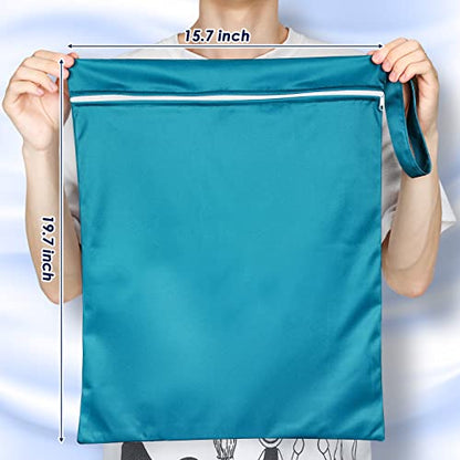 Shappy 2 Pack Large Travel Laundry Bags, Large Wet Dry Waterproof Dirty Clothes Bag for Suitcase, Swimsuit Beach Gym College Dorm Wet Bag(Solid Green Pink) - style: Solid Green Pink
