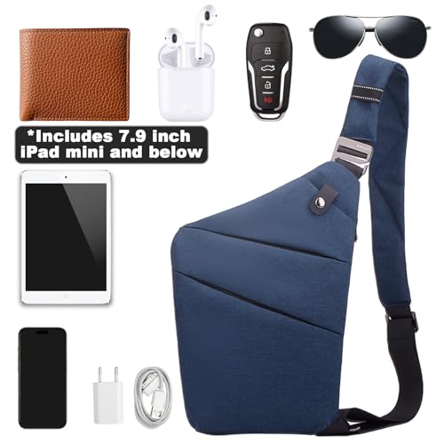 Anti Theft Travel Bag, One Shoulder Large Capacity Cross-body Bag Chest Fashion Lightweight Sling Bags for Travel Sports - color: Blue, style: Right Shoulder
