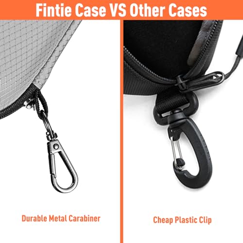 FINTIE Sunglasses Case, Hard EVA Shell Shockproof Sport Glasses Case with Metal Carabiner Travel Zipper Eyeglasses Holder - color: Grey