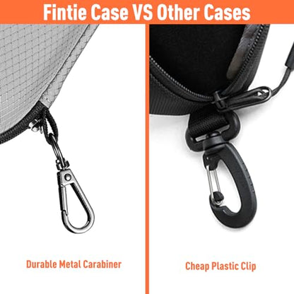 FINTIE Sunglasses Case, Hard EVA Shell Shockproof Sport Glasses Case with Metal Carabiner Travel Zipper Eyeglasses Holder - color: Grey