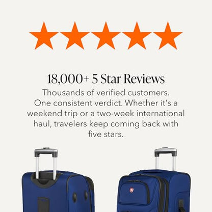 SWISSGEAR Sion Softside Expandable Spinner Luggage Durable Lightweight Travel Suitcase, Blue, 3-Piece Set (Carry-On/Medium/Large) - color: Blue, size: 3-Piece Set (Carry-On/Medium/Large)
