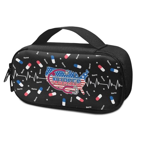 ECG Pill Pattern Insulin Pen Cooler Travel Case for Women Nurse Adults Diabetic Medication Insulated Cool Organizer Carrying Case for Diabetes Travel Kit - color: Ecg Pill