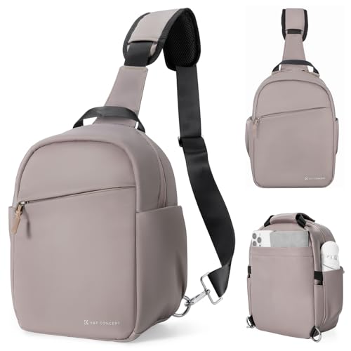 K&F CONCEPT Small Camera Bag for Photographer, Camera Sling Crossbody bag for DSLR/SLR/Mirrorless Camera, Compact Camera Case for Men and Women - color: Grey Pink, size: Sling Bag-5L