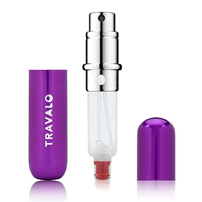 Travalo Classic HD Perfume Atomizer - Leak-Proof and TSA Approved for Air Travel - Reusable, Airtight, Easy-Fill Mini Pump Sprayer - Lightweight, Elegant Design w/Volume Window - Purple 0.17oz - color: Purple