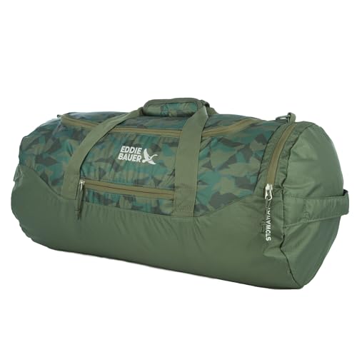 Eddie Bauer Stowaway Packable Duffel Bag | Travel | Foldable | Lightweight | Durable | Ripstop Polyester - color: Sprig