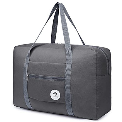 For Spirit Airlines Personal Item Bag Foldable Travel Duffel Bag Tote Carry on Luggage Duffle Overnight for Women and Men - color: 1112 Grey