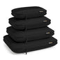 4 Piece Compression Packing Cubes for 3–7 Day Travel, Space Saving Travel Organizers with Breathable Mesh, Double-Zipper Packing Cubes for Carry-On & Suitcases (Black) - color: Black