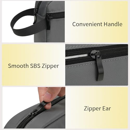 Travel Hanging Toiletry Bag with Carry Handle - Water-Resistant Small Cosmetic Organizer for Men & Women, Makeup, Shaving Kit, Gym & Travel Essentials (Charcoal Gray) - color: Charcoal Gray