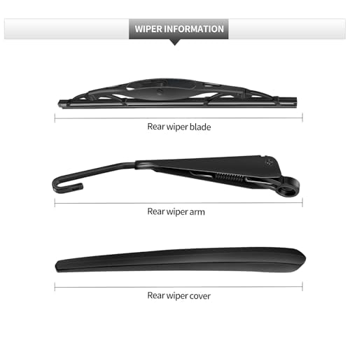 Replacement for Chevrolet/Chevy Blazer 2019-2025 Rear Windshield Wiper Blade and Arm Assembly-All-weather Back Window Wiper Arm Blade Complete Set - size: For Chevrolet Blazer 2019-2025
